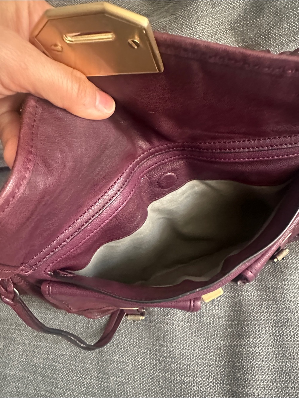 Vintage rag & bone Braided Strap Crossbody/Shoulder Bag in RARE Deep Burgundy - Picture 9 of 10